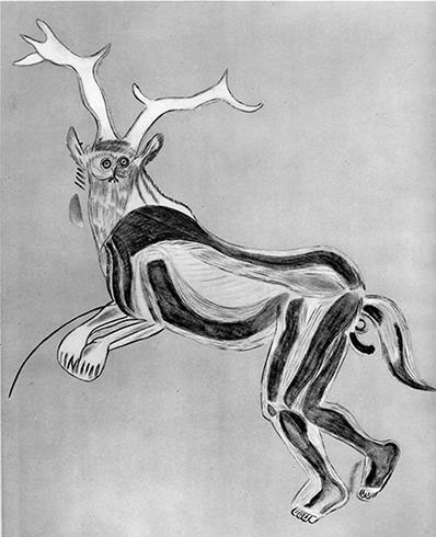 ""The Sorcerer" cave painting